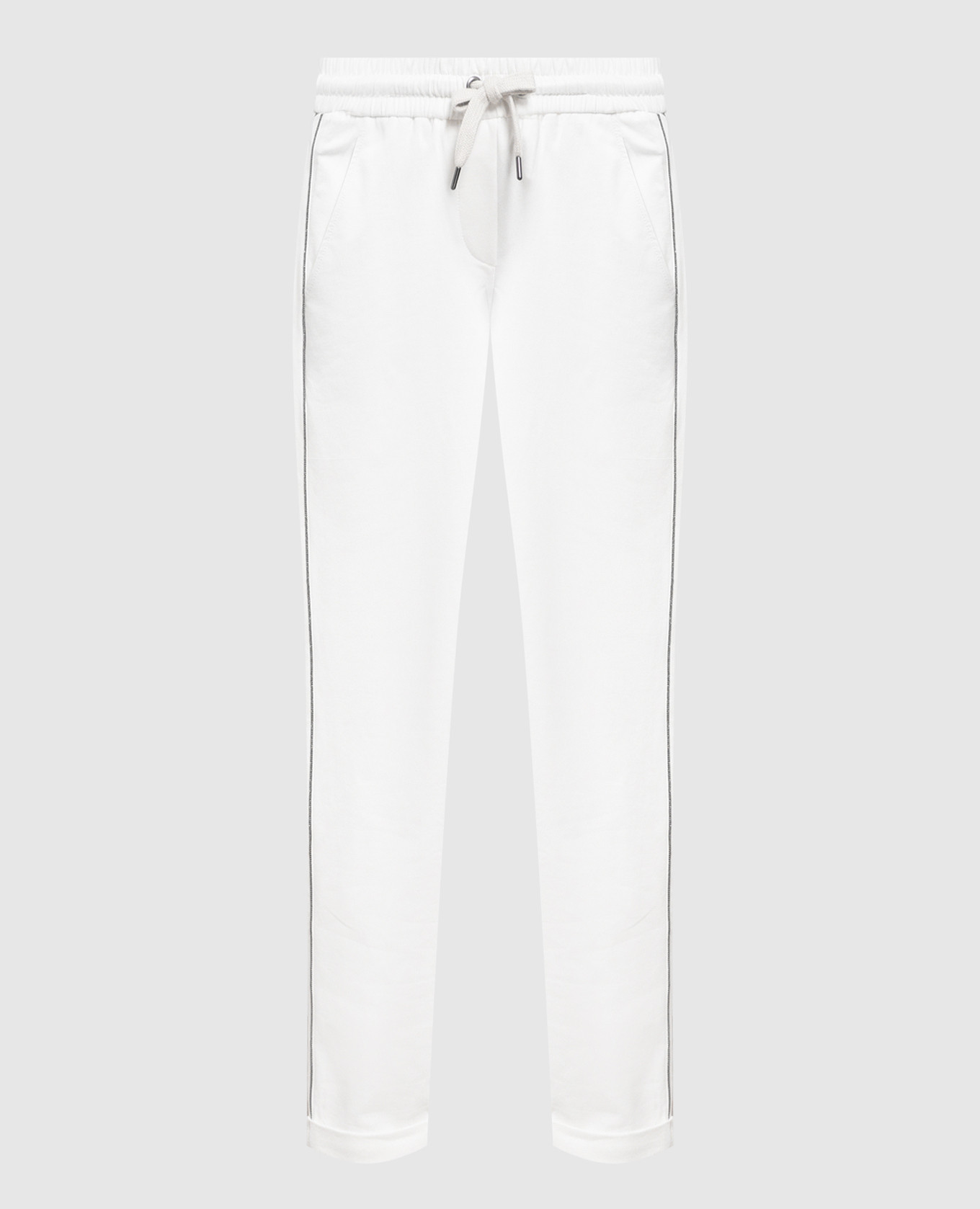 Белые спортивные брюки с эколатунью