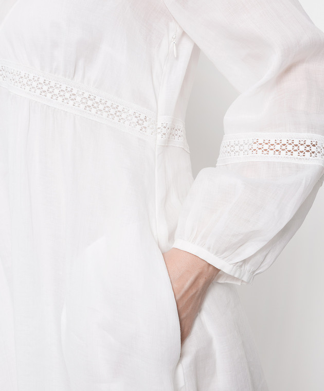 Max Mara Біла сукня Nemi з мереживом NEMI зображення 5