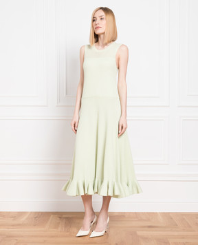 Jil Sander Світло-зелена сукня з оборкою JSPU754060WUY25418