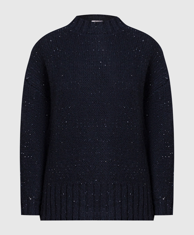 Peserico Темно-синій светр з паєтками S99738F0309153
