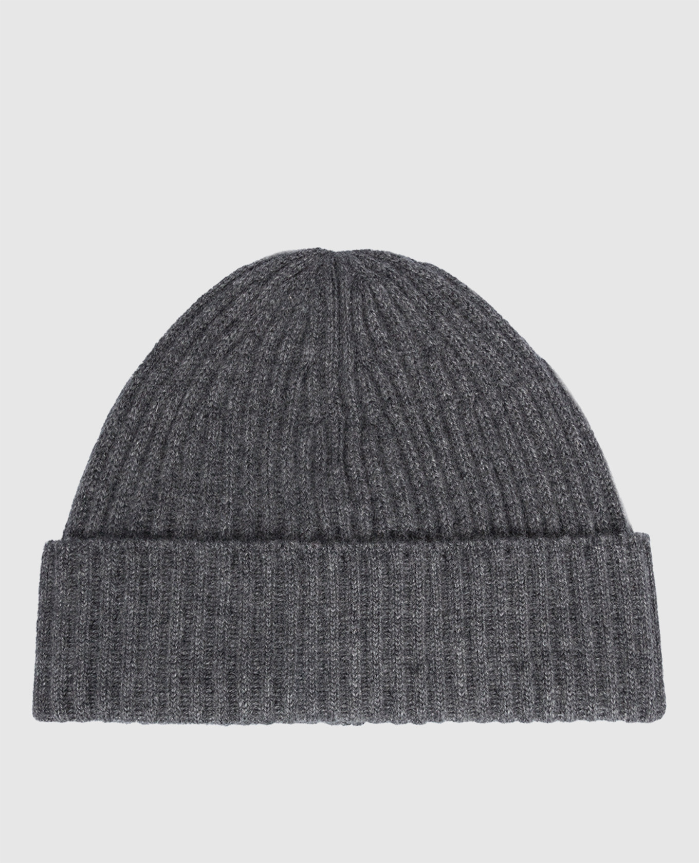 Charcoal ribbed cashmere hat