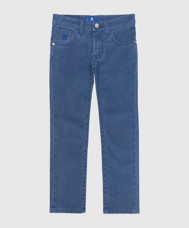 Stefano Ricci Дитячі сині джинси з логотипом YFT6401110T93