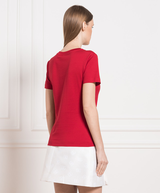 Dolce&Gabbana Червона футболка з принтом логотипу F8T00TG7H4P зображення 4