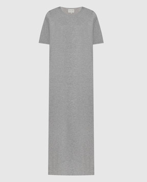 Lou Lou Studio Сіра меланжева сукня міді SARUE з вишивкою логотипа ARUE