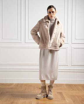 Max Mara Бежевая куртка Teddino из шерсти и шелка TEDDINO