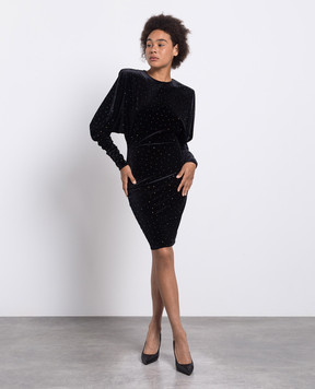ALEXANDRE VAUTHIER Черное платье с кристаллами 233DR1960B1951I10