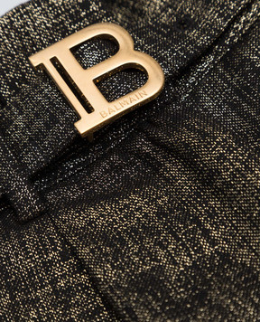 Balmain Дитячі чорні шорти із люрексом 6R6A69I009610