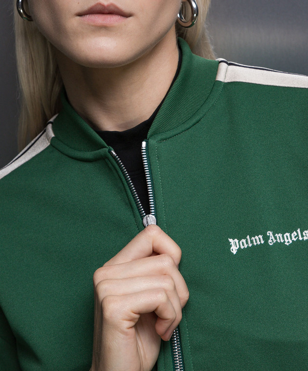 Palm Angels Зеленая спортивная кофта с тесьмой с логотипом PWBD050F23FAB001 изображение 5