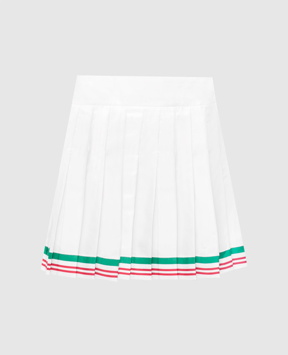 Белая юбка мини из шелка