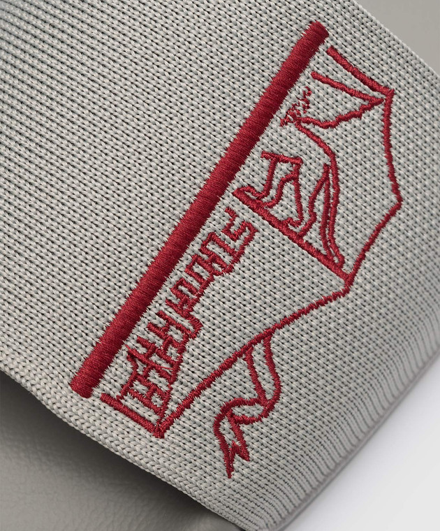 Brunello Cucinelli Серые слайдеры с логотипом MZUNYKR283 изображение 5