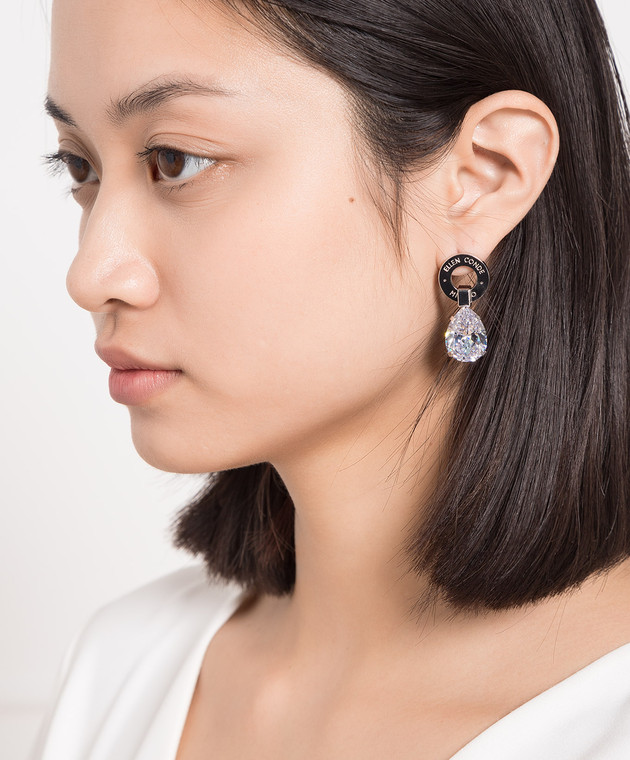 Ellen Conde Silver earrings with crystals Z28 изображение 2