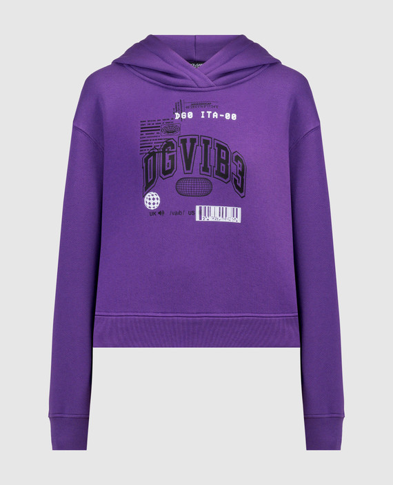 Purple DGVIB3 print hoodie