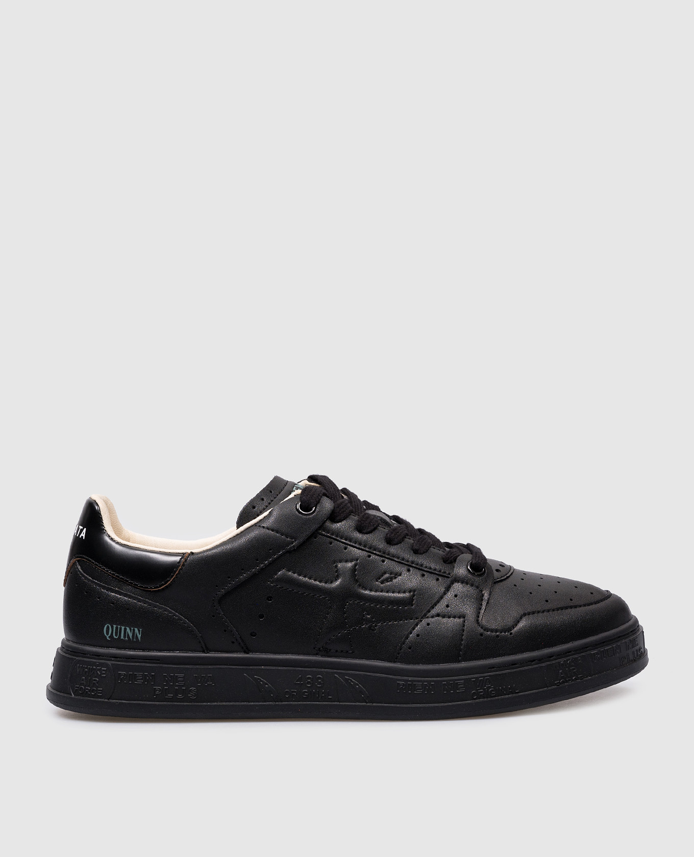 QUINN black leather sneakers
