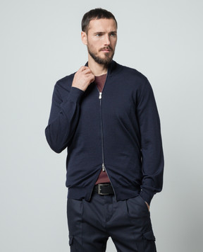 Brunello Cucinelli Синий кардиган из шерсти и кашемира M2400106