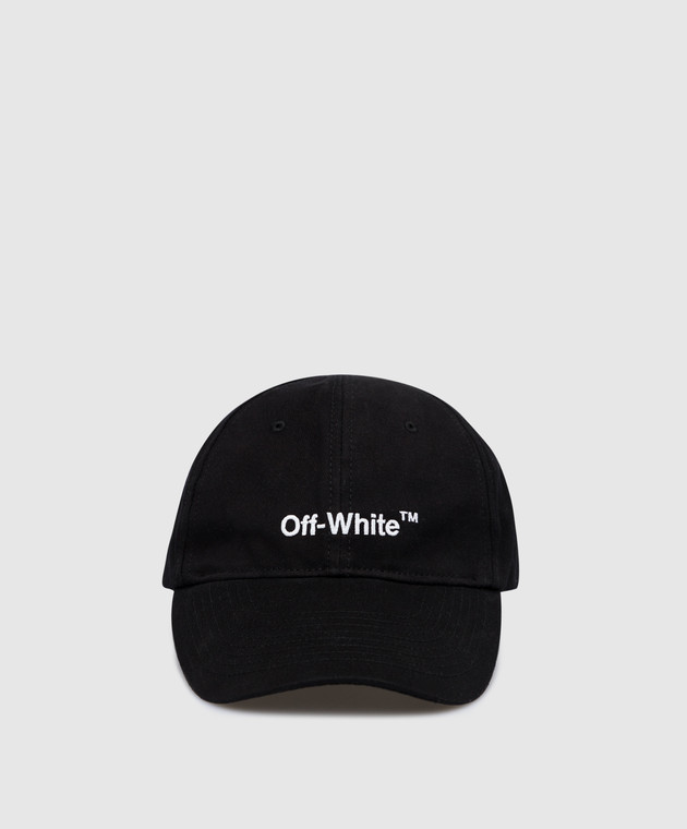 Off-White - Black Helvetica cap with contrasting logo OMLB041C99FAB003 ...