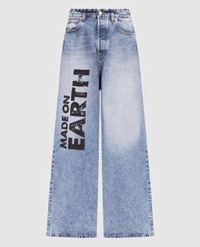 Vetements Голубые джинсы с принтом UE54PA140N