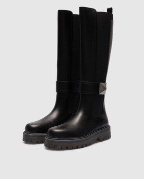 Valentino Черные кожаные сапоги 3W2S0HH2IJW