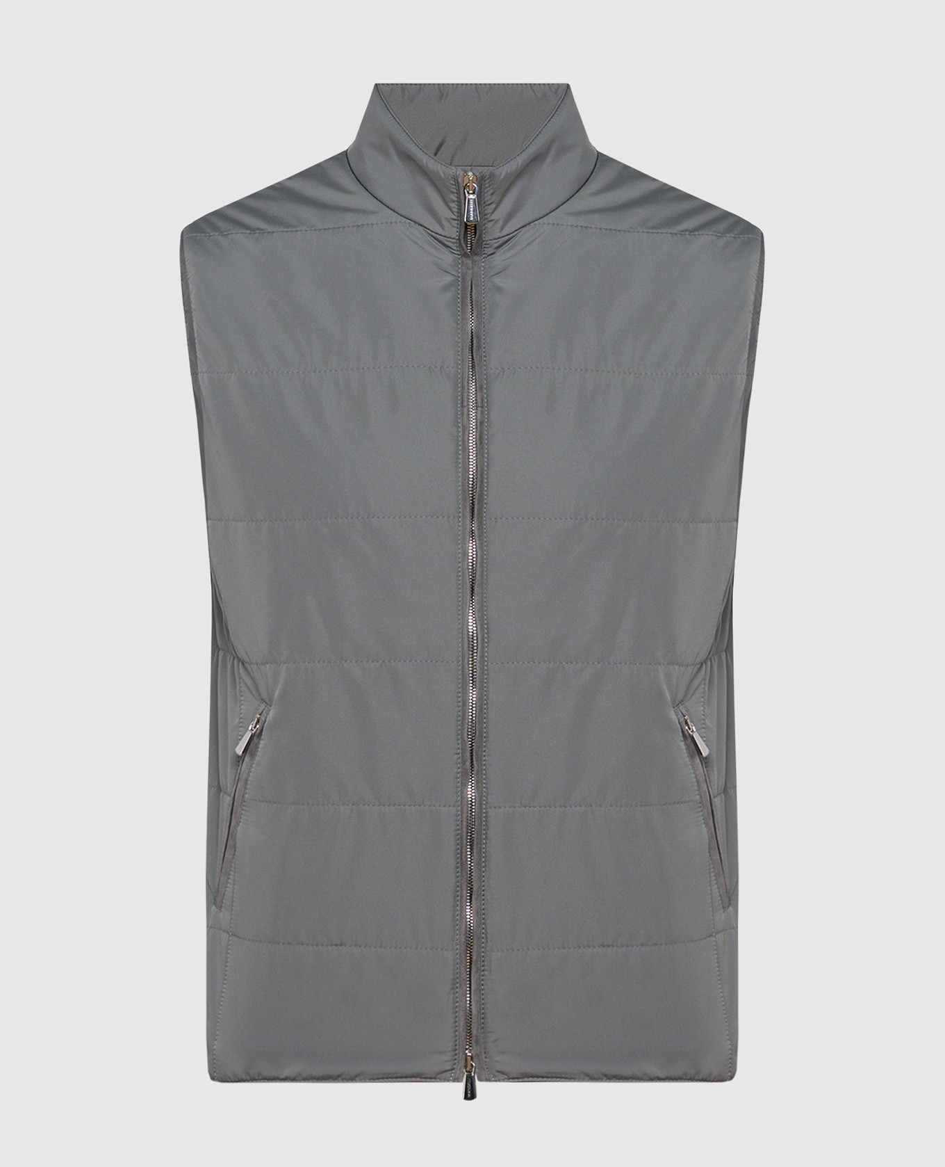 Gray quilted vest