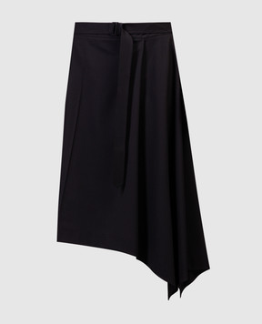 Juun.j Черная юбка с шерстью асимметричного кроя JW4327W015