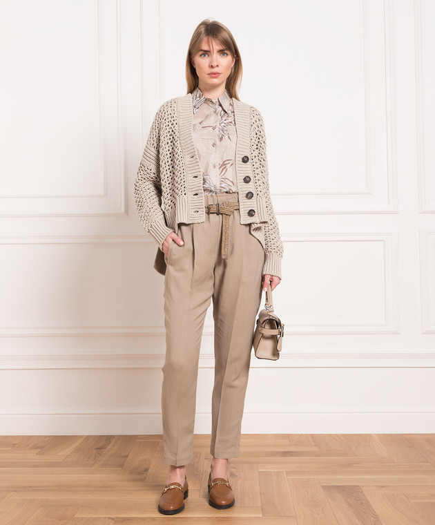 Brunello Cucinelli Brown pants with a belt MH126P7641 изображение 2