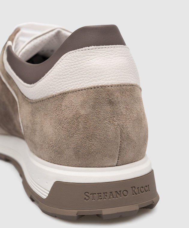 Stefano Ricci Brown suede sneakers with metallic logo US61G6420SDPMRW изображение 5
