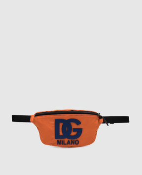 Dolce&Gabbana Детская оранжевая поясная сумка с логотипом. EM0072AM476