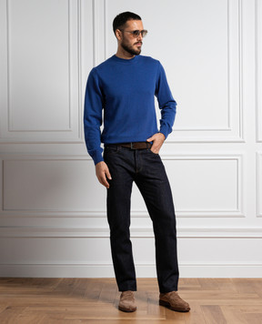 Cashmere&Whiskey Синий джемпер из кашемира 352N