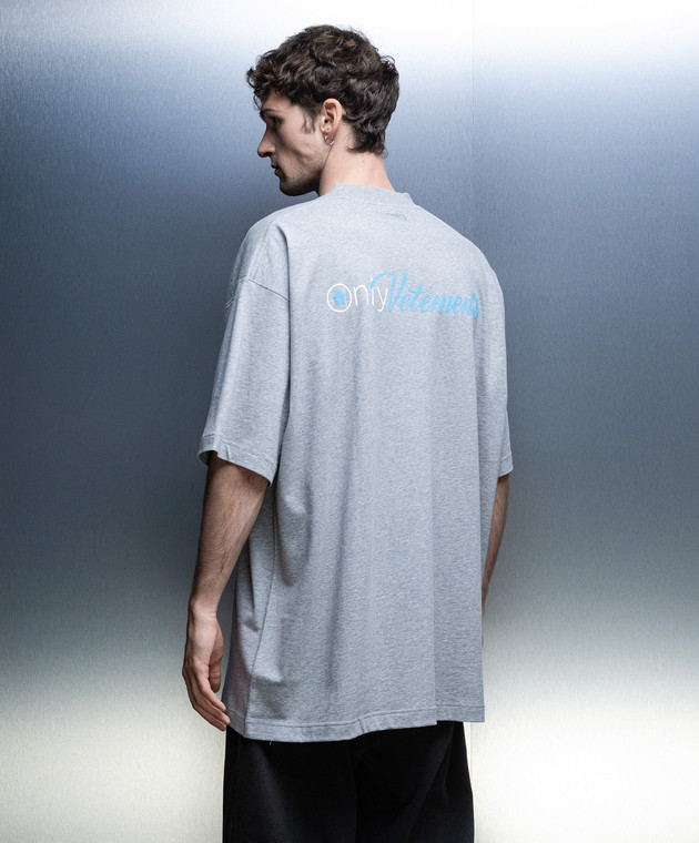 Vetements Gray melange t-shirt with an inscription UE54TR210G image 4