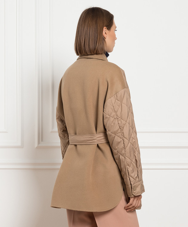 Max Mara Weekend Коричневая комбинированная стеганная куртка PAPRICA изображение 4