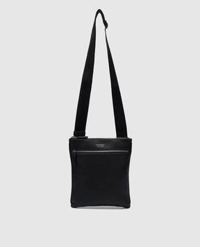 Canali Чорна шкіряна сумка через плече з логотипом NA00134P226101