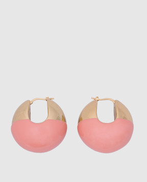 Francesca Bianchi Design Рожеві сережки Boule з покриттям 24-каратним золотом з емаллю 14S
