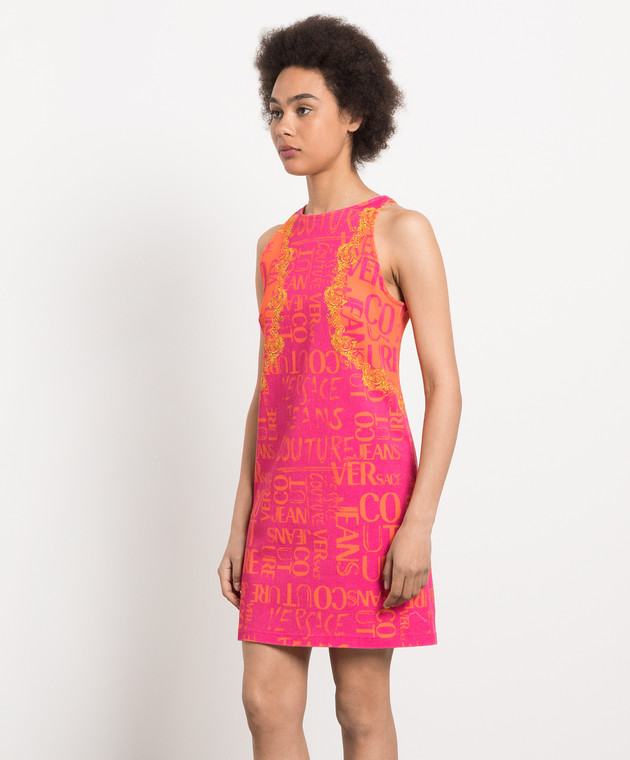 Versace Jeans Couture Pink denim dress in Doodle print 74HAO95PES054L54 image 3