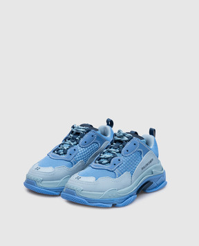 Balenciaga Детские синие кроссовки Triple S 654251W2FW4