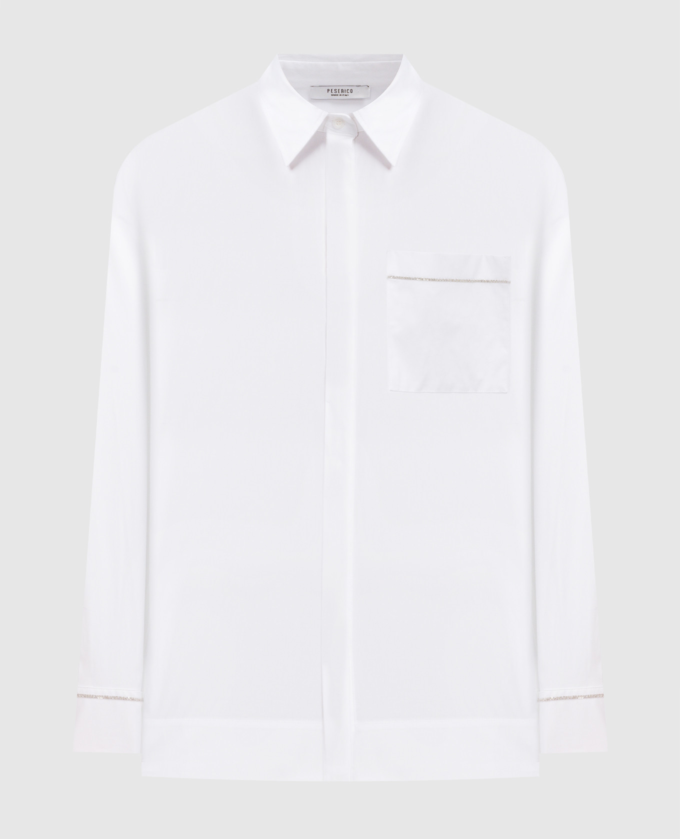 

Белая рубашка с цепочкой мониль, Белый, Рубашки