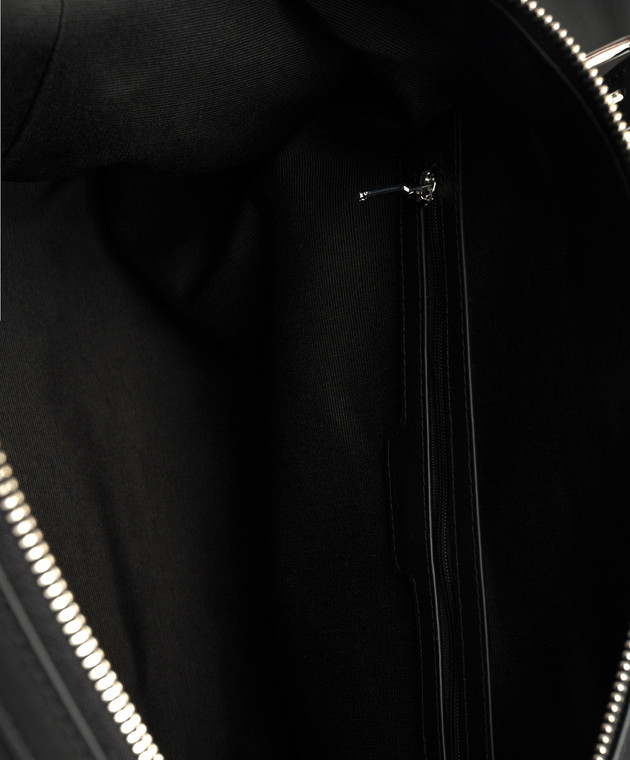 C2H4 Черная кожаная дорожная сумка с логотипом SUBG035 изображение 4