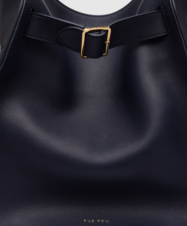 The Row Темно-синя шкіряна сумка-тоут Soft Margaux W1255L72 зображення 5