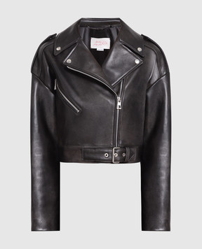 Babe Pay Pls Black leather jacket with a worn effect 2305ANTIK