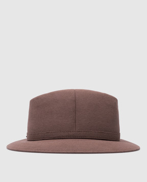 Borsalino Коричневий капелюх Alessandria з вовни з ремінцем 390083