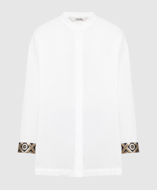 Max Mara White blouse with contrasting trim TENERIFE