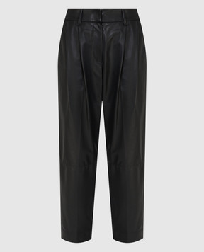 Brunello Cucinelli Черные кожаные брюки M0NCAP7061