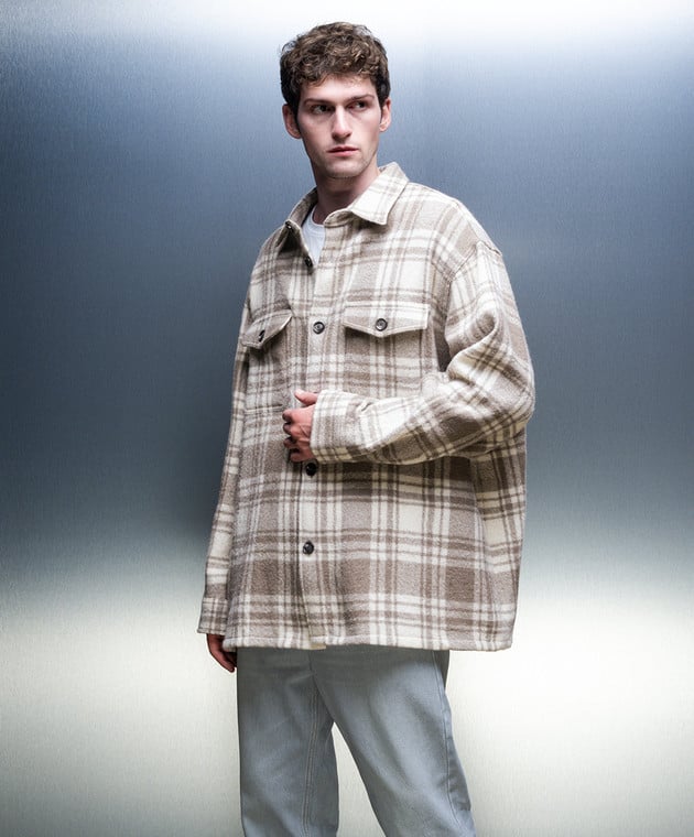 Ami Alexandre Mattiussi White checkered wool shirt UJK226WV0014 image 3