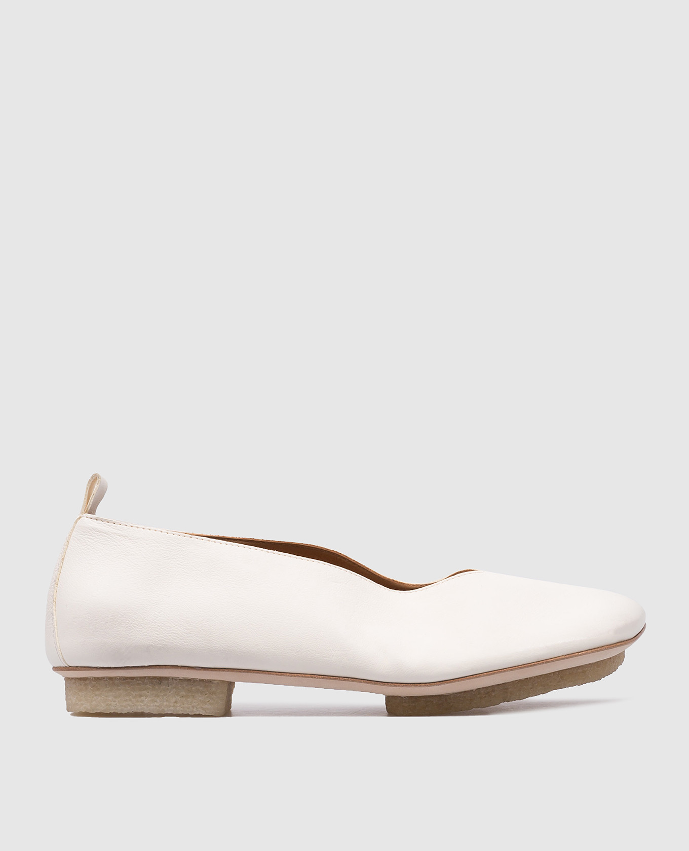 White leather ballet flats