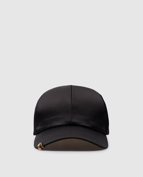 Balmain Чорна кепка з металевою емблемою логотипа CF1XA125VB01