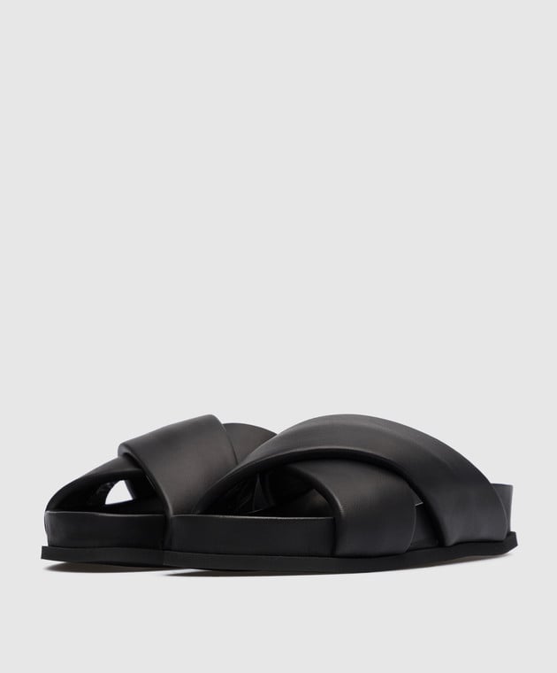 Giulia Taddeucci - Albinia black leather flip flops ALBINIA buy at Symbol