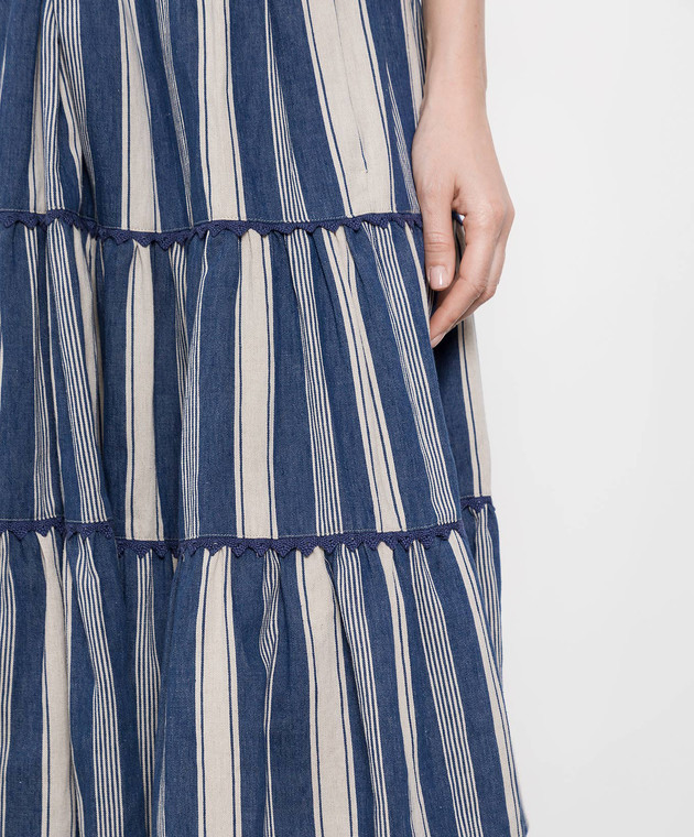Max Mara Weekend Baruffa blue ruffled striped skirt BARUFFA image 5