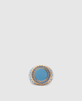 Labrioro Серебряное кольцо с голубым цирконием. 1059