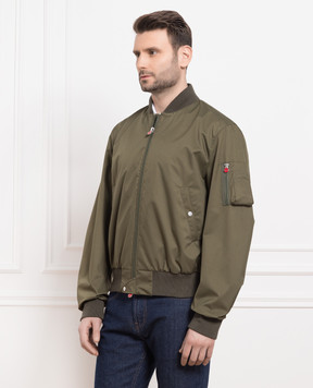 Kiton Бомбер цвета хаки UW1452YB9001