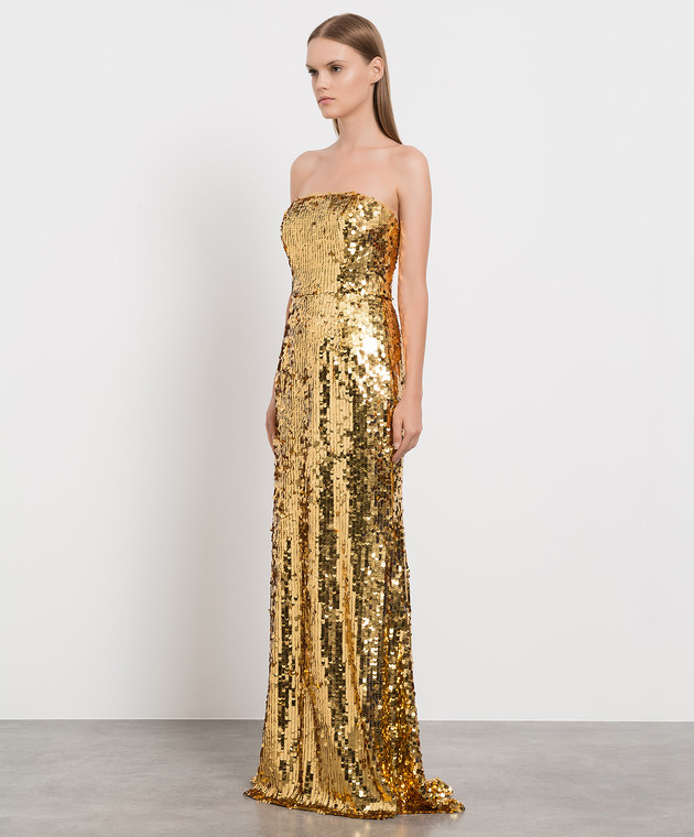 Carolina Herrera Золота сукня максі з паєтками. R2211N715SQH зображення 3