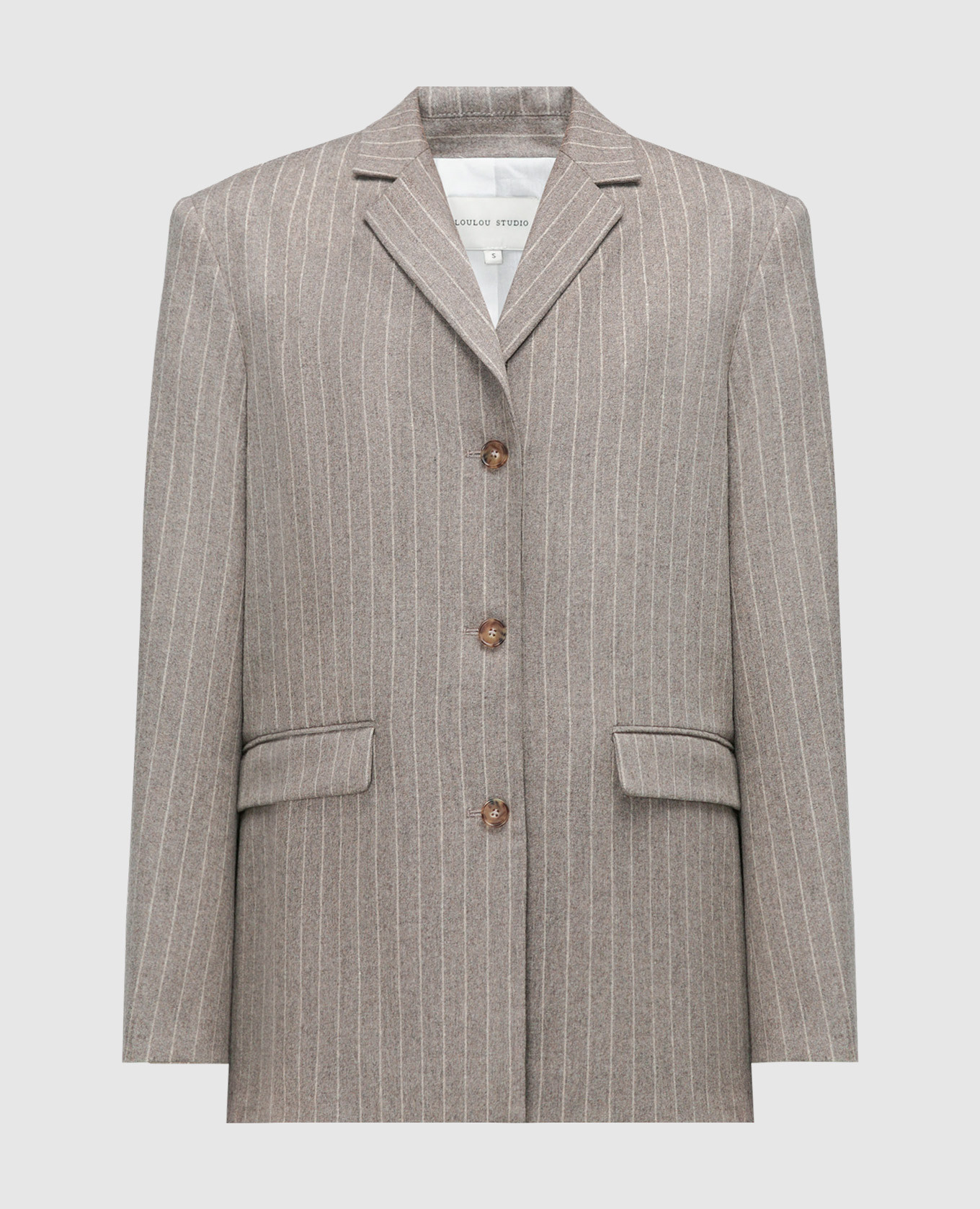 Brown wool and cashmere striped Senja jacket