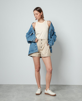 Lou Lou Studio Жовтий топ POSO з вишивкою логотипа POSO